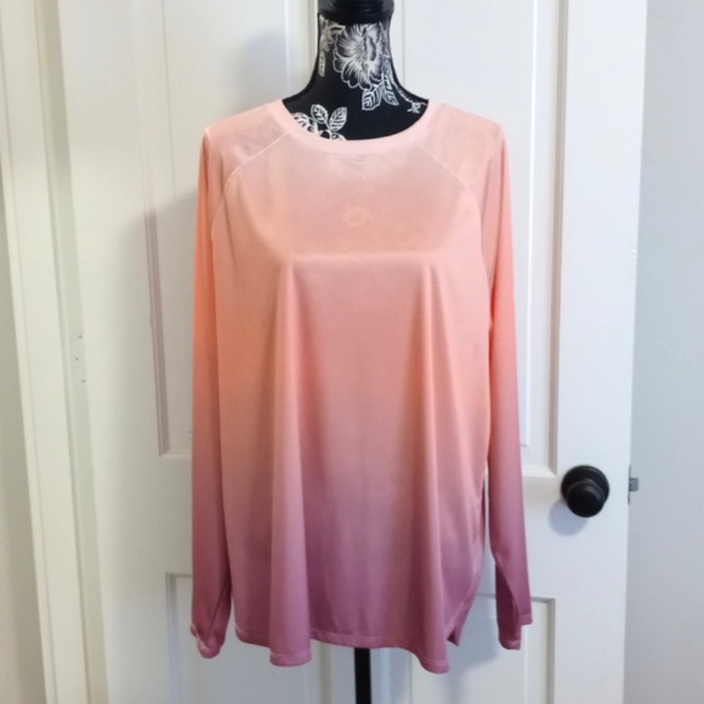 🆕️ 🌊Ocean + Coast🌊 - Ombre Peach/Coral UPF 30+ Moisture Wicking L/S Shirt